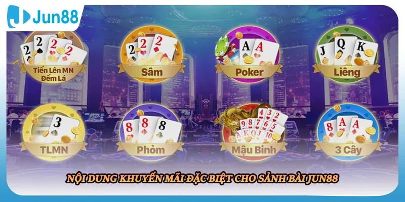 Nội dung khuyến mãi đặc biệt cho sảnh bài JUN88